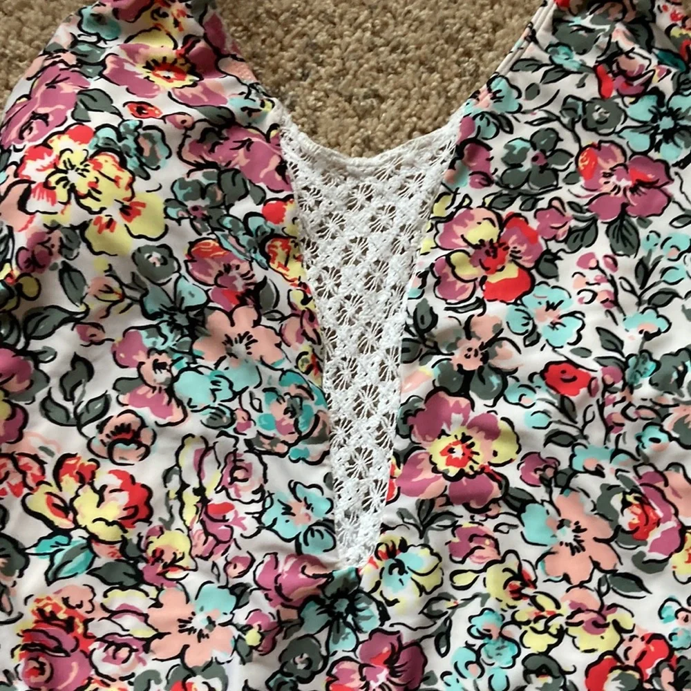 Rue 21 3x floral print one piece swim suit